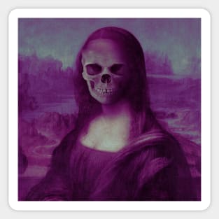 Mona Lisa Skull Vaporwave Sticker